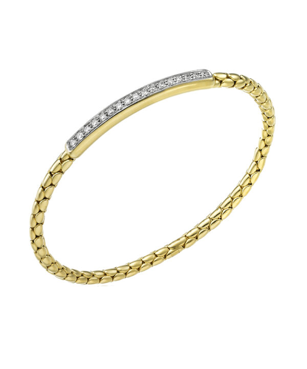 Stretch Spring Slim Diamond Bar Bracelet – 18ct Yellow Gold