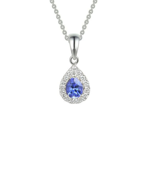 Tanzanite & Diamond Halo Pendant