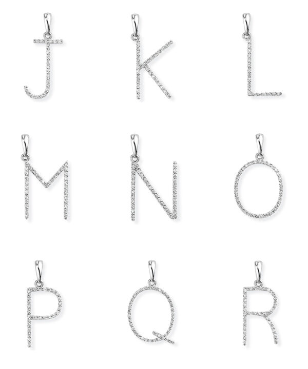 Diamond Set Initial Charm Pendants - Image 3