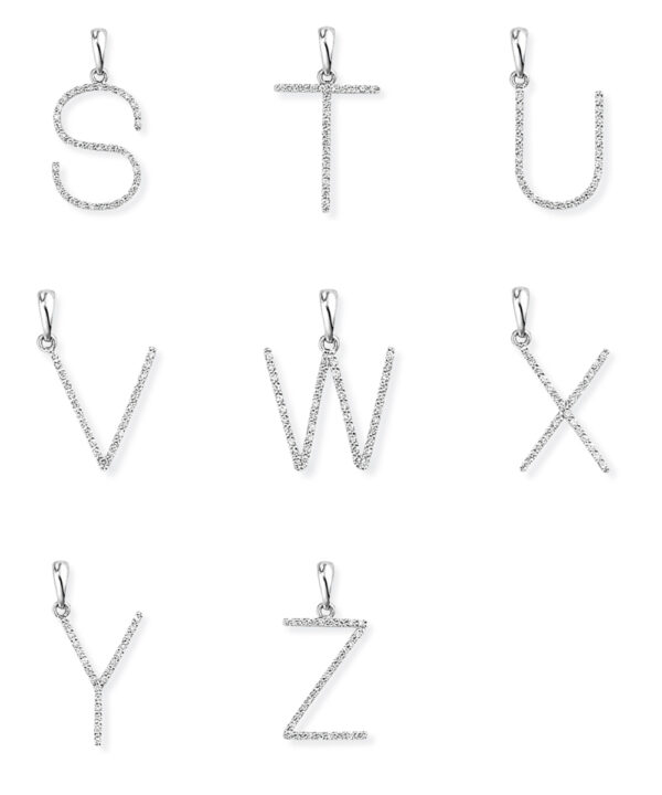 Diamond Set Initial Charm Pendants - Image 2