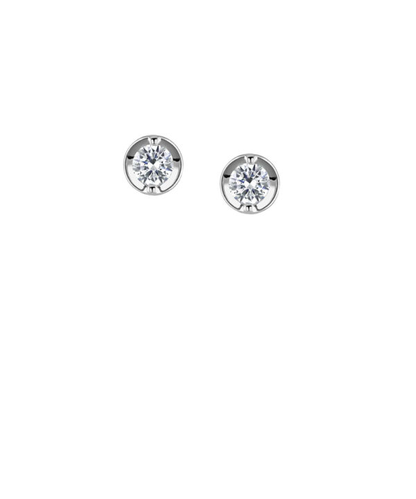 Duet Round Diamond Stud Earrings