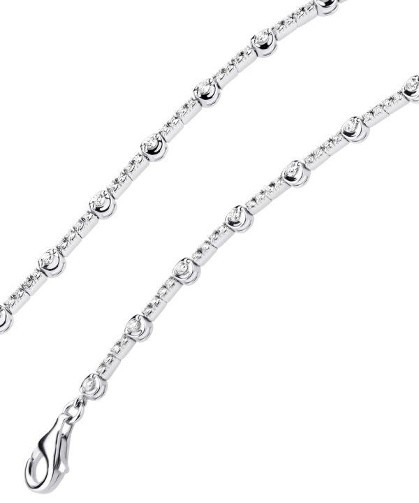 Duet Round Diamond Encrusted Line Bracelet