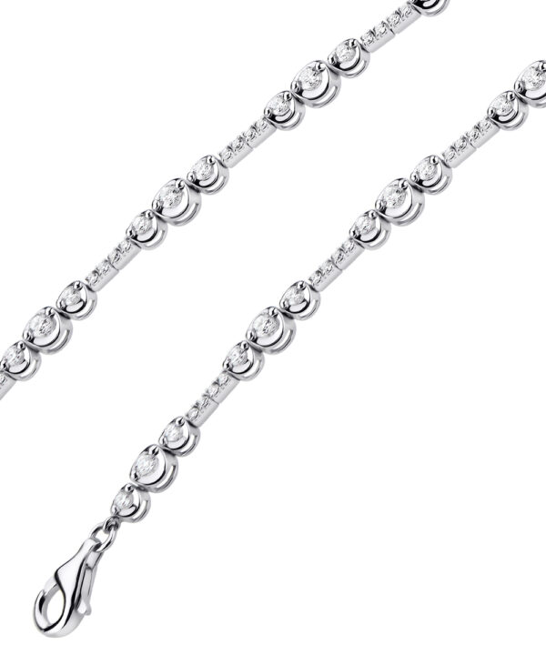 Graduated Duet Round Diamond Line Bracelet