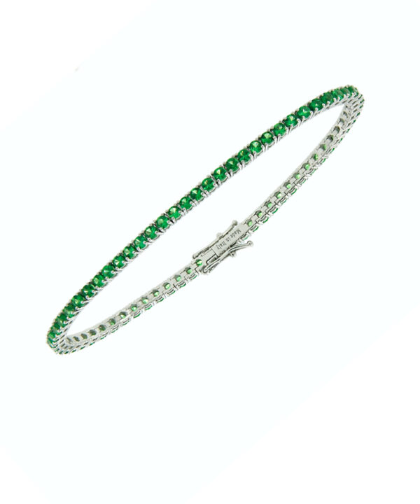 Emerald Line Bracelet – 18ct White Gold