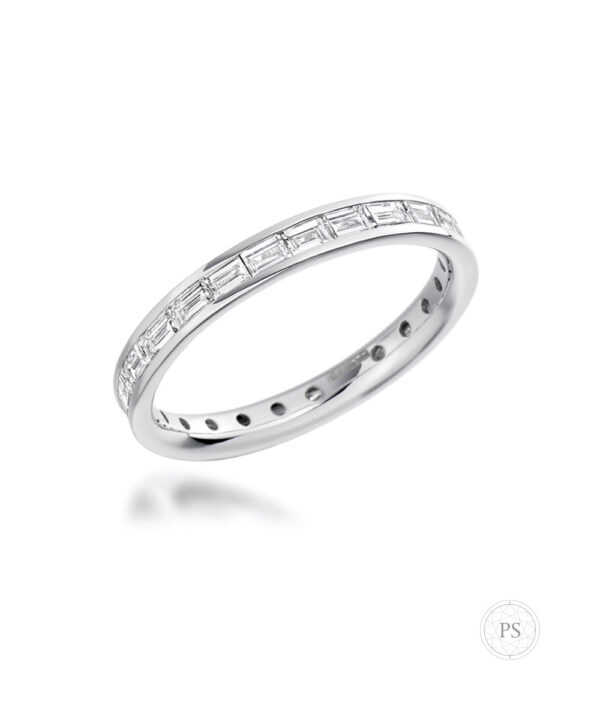 Platinum Full-Set Baguette Diamond Band - Image 2