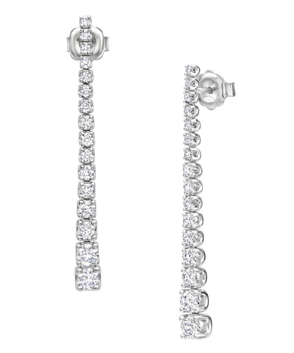 Graduated Diamond Line Drop Earrings