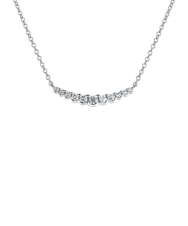 Graduated 11 Stone Diamond Bar Pendant