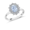 Lab Grown 1.02ct Oval Blue Diamond Cluster Ring
