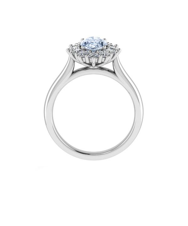 Lab Grown 1.02ct Oval Blue Diamond Cluster Ring - Image 3