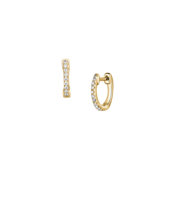 Mini Diamond Hoop Earrings – 18ct Yellow Gold