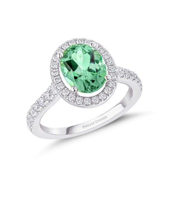 Mint Tourmaline & Diamond Thea Ring