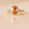 Spessartite & Diamond Thea Ring