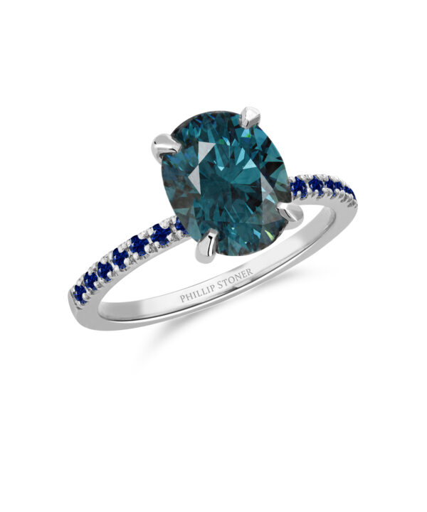 Indicolite Tourmaline & Sapphire Nova Ring