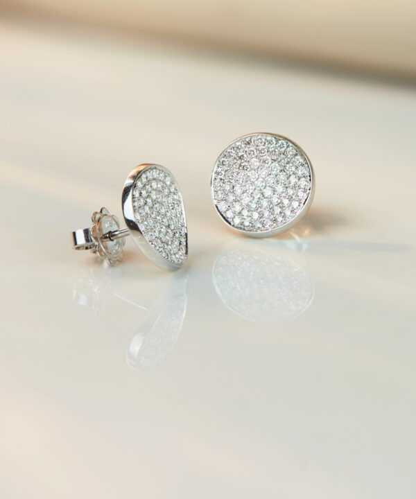 Pavé Set Diamond Disc Earrings