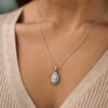 1.50ct Pear Cut Diamond Cluster Pendant – Platinum - Image 2