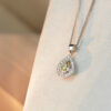 Fancy Yellow Diamond Halo Pendant - Image 3