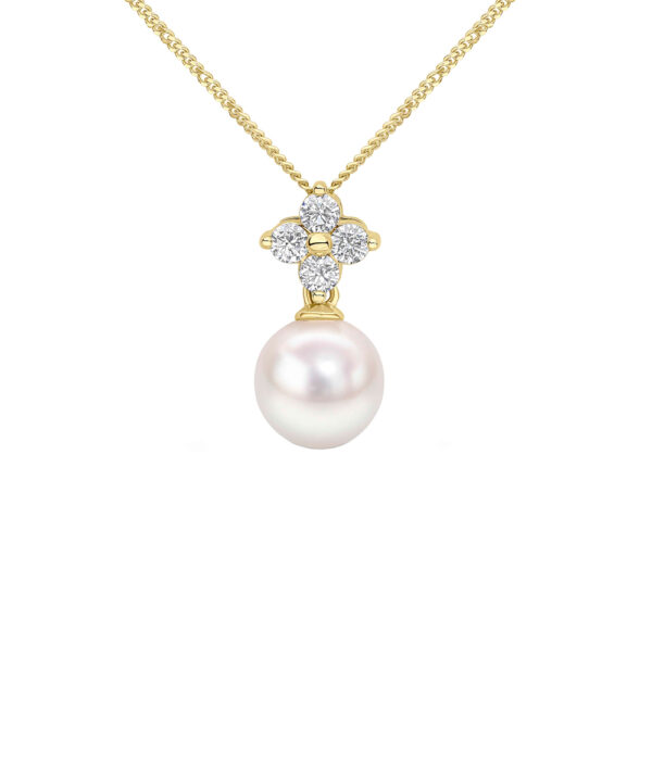 Akoya Pearl & Diamond Pendant – 18ct Yellow Gold