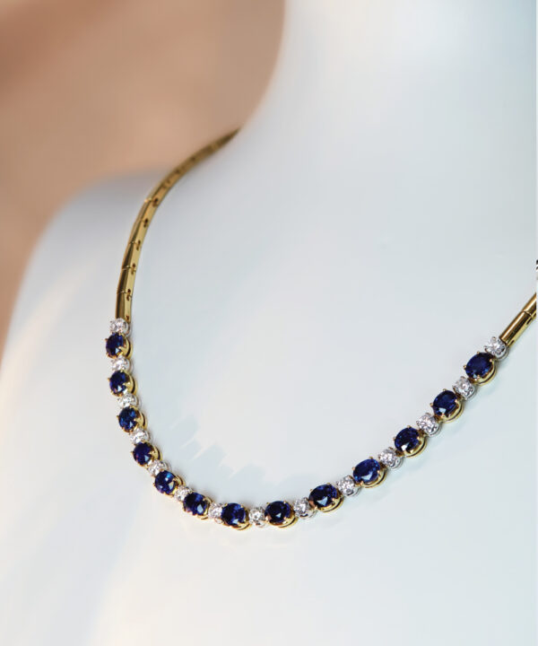 Pre-owned Picchiotti Sapphire & Diamond Collar Necklace