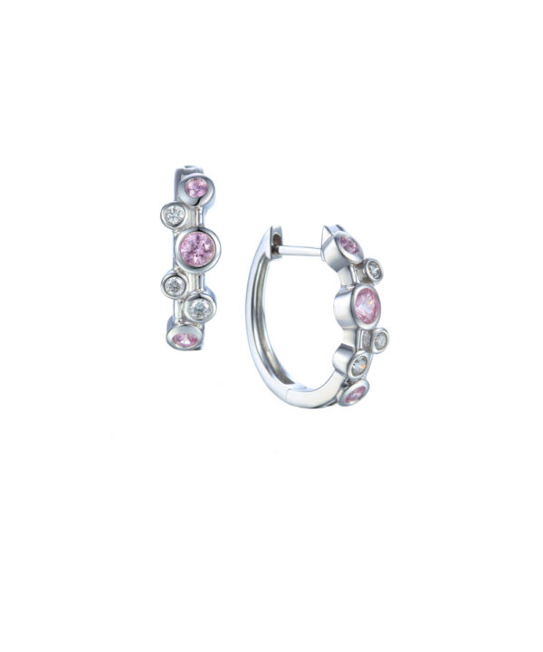 Cascade Sapphire & Diamond Hoop Earrings