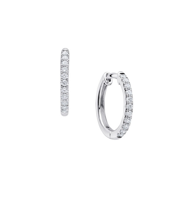 0.72ct Scallop-Set Diamond Hoop Earrings – Platinum