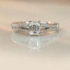 0.56ct H VS1 Emerald Cut Diamond Engagement Ring