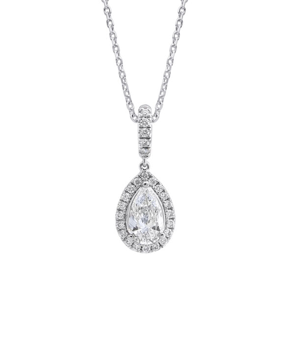 1.50ct Pear Cut Diamond Cluster Pendant – Platinum