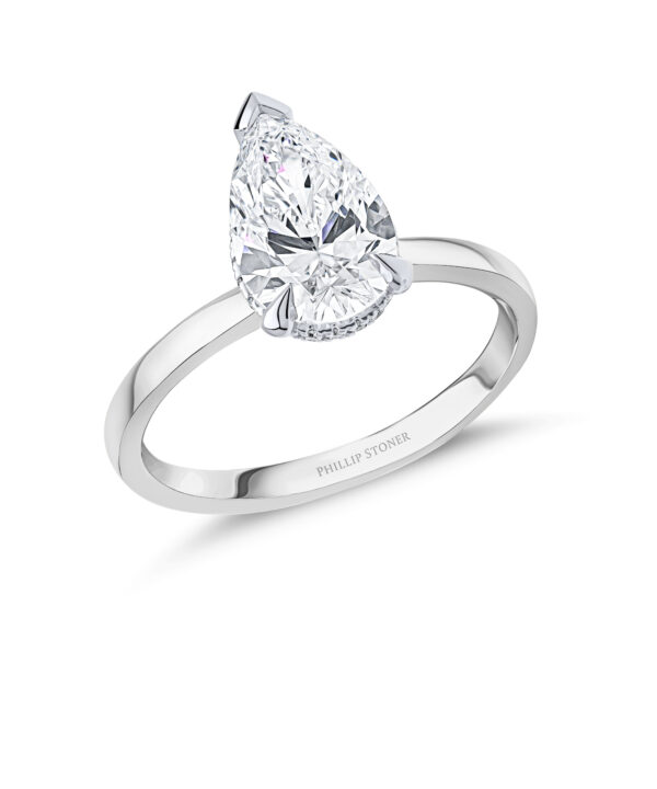 Lab Grown 1.51ct D VVS2 Pear Cut Diamond Ring