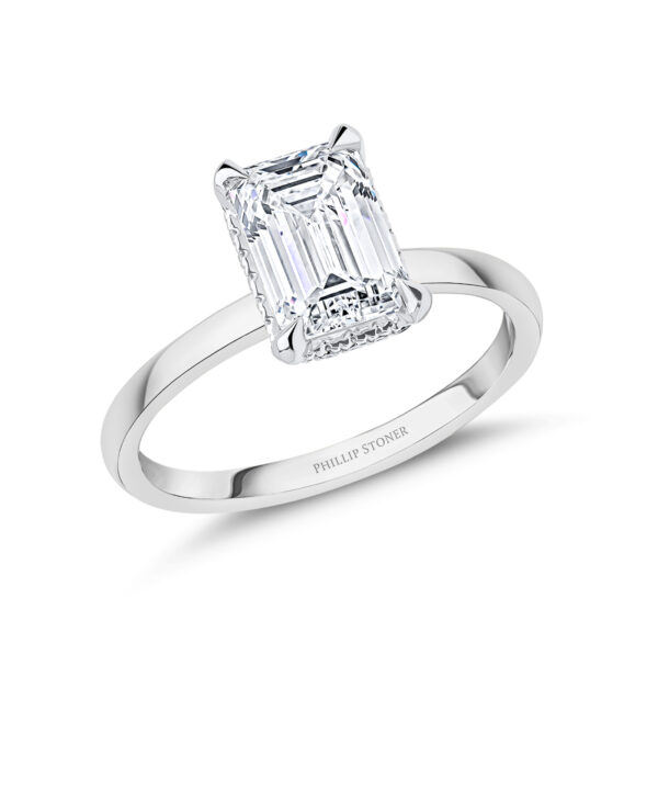 Lab Grown 2.50ct D VS1 Emerald Cut Diamond Ring