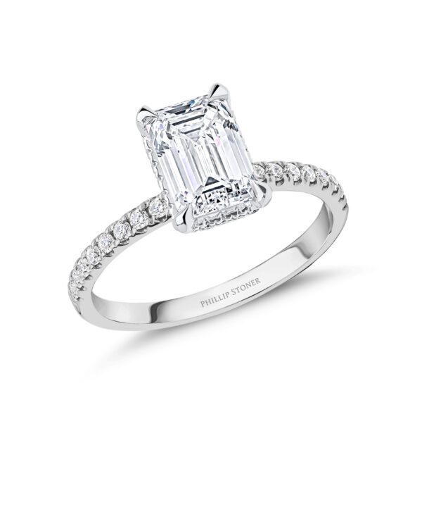 Lab Grown 2.02ct D VS1 Emerald Cut Diamond Ring