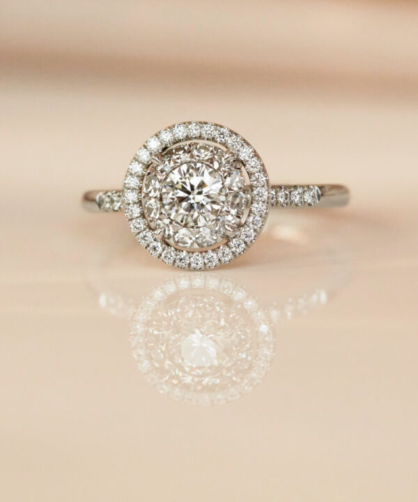 Illusion Set Diamond Martini Halo Ring