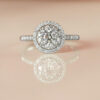 Illusion Set Round Brilliant Diamond Halo Ring