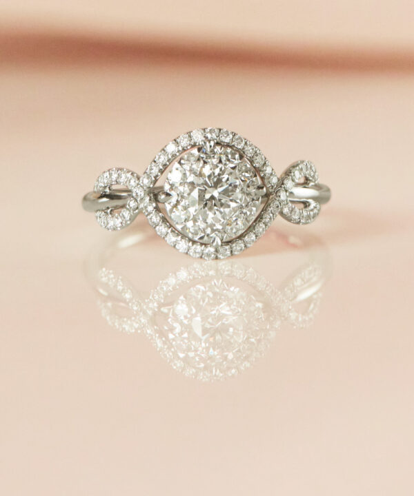 Illusion Set Diamond Knot Ring