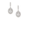 Oval Cut Diamond Illusion Set Earrings