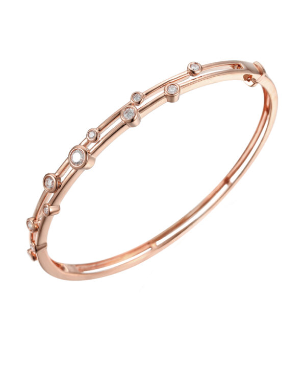 Cascade Diamond Bangle – 18ct Rose Gold