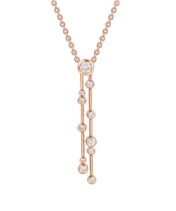 Cascade Multi-Drop Diamond Pendant – 18ct Rose Gold