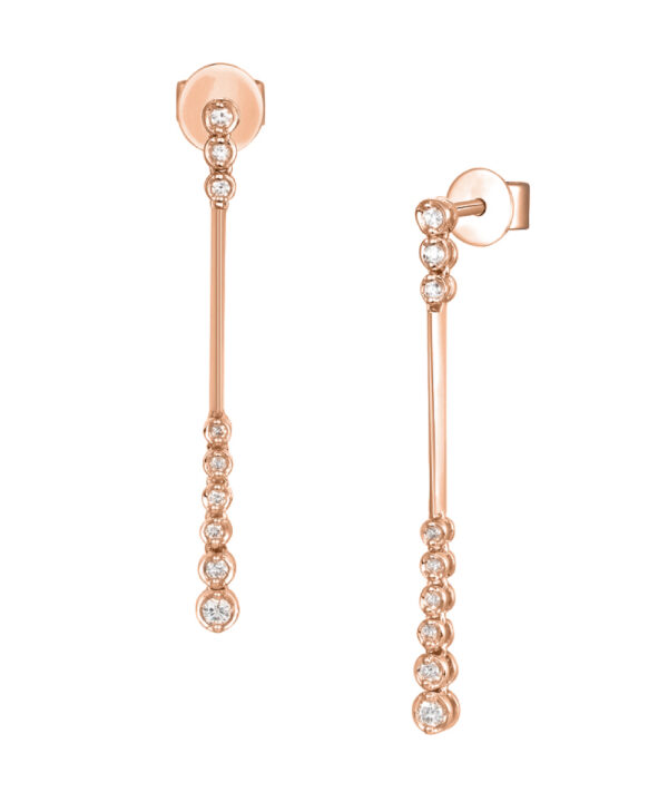 Dot Diamond Drop Earrings – 18ct Rose Gold