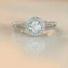 0.50ct E VS2 Round Brilliant Diamond Halo Ring