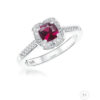 0.57ct Cushion Cut Ruby & Diamond Halo Ring - Image 3