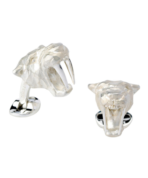 Silver Sabre-Tooth Tiger Cufflinks