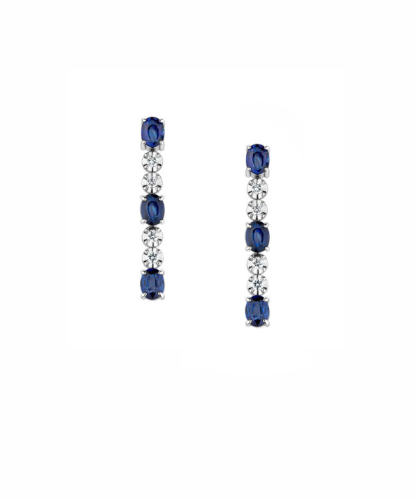 Sapphire & Diamond Drop Earrings