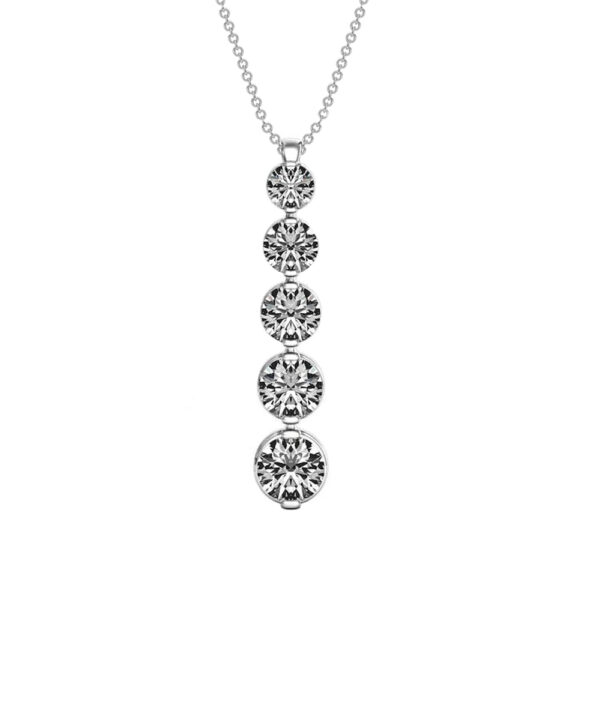 Graduated 5 Diamond Drop Pendant