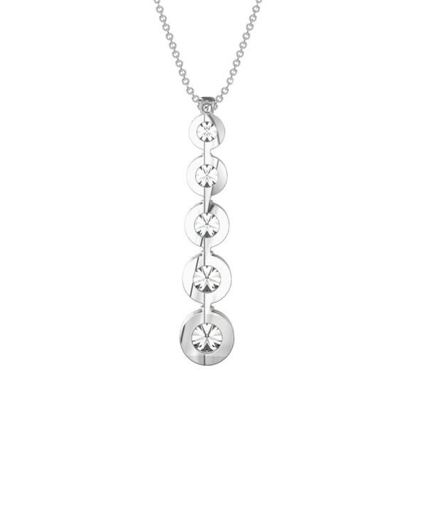 Graduated 5 Diamond Drop Pendant - Image 2