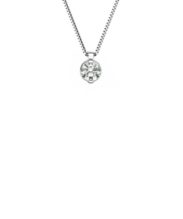 Delicate Diamond Pendant – 18ct White Gold