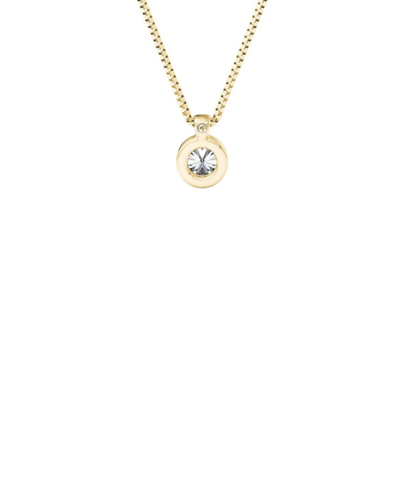 Delicate Diamond Pendant – 18ct Yellow Gold - Image 2