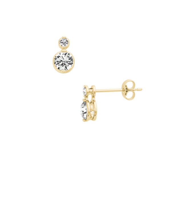 Duo Diamond Studs – 18ct Yellow Gold