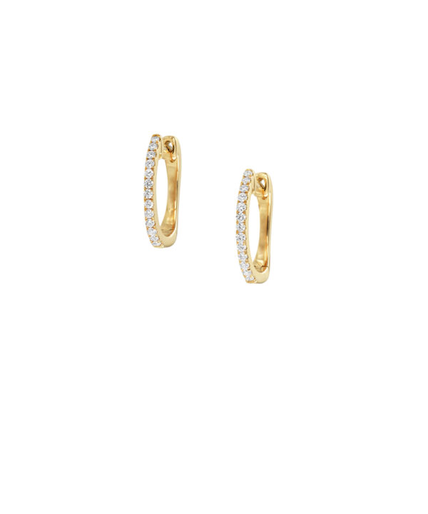 Small Diamond Hoop Earrings – 18ct Yellow Gold