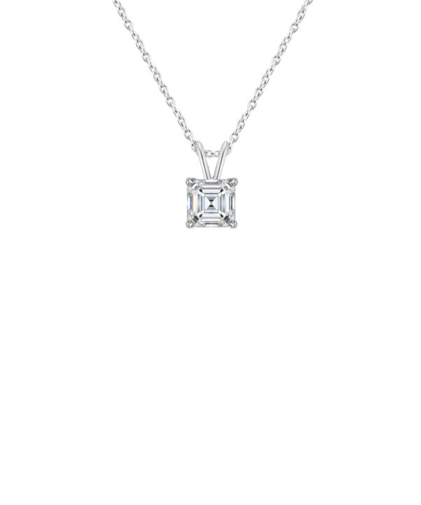 Asscher Cut Diamond Split Pendant