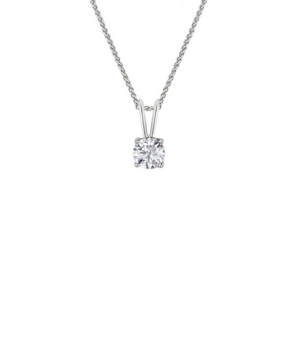 Classic V-Set Solitaire Diamond Pendant