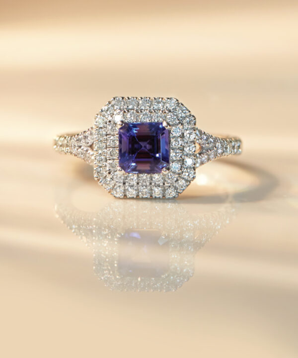 1.36ct Tanzanite & Diamond Halo Ring