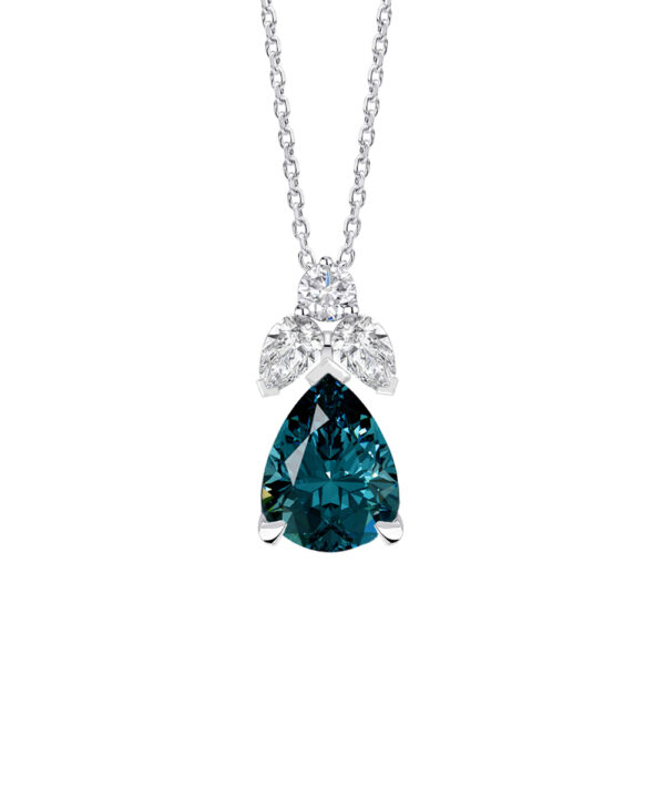 Blue Tourmaline & Diamond Cocktail Pendant